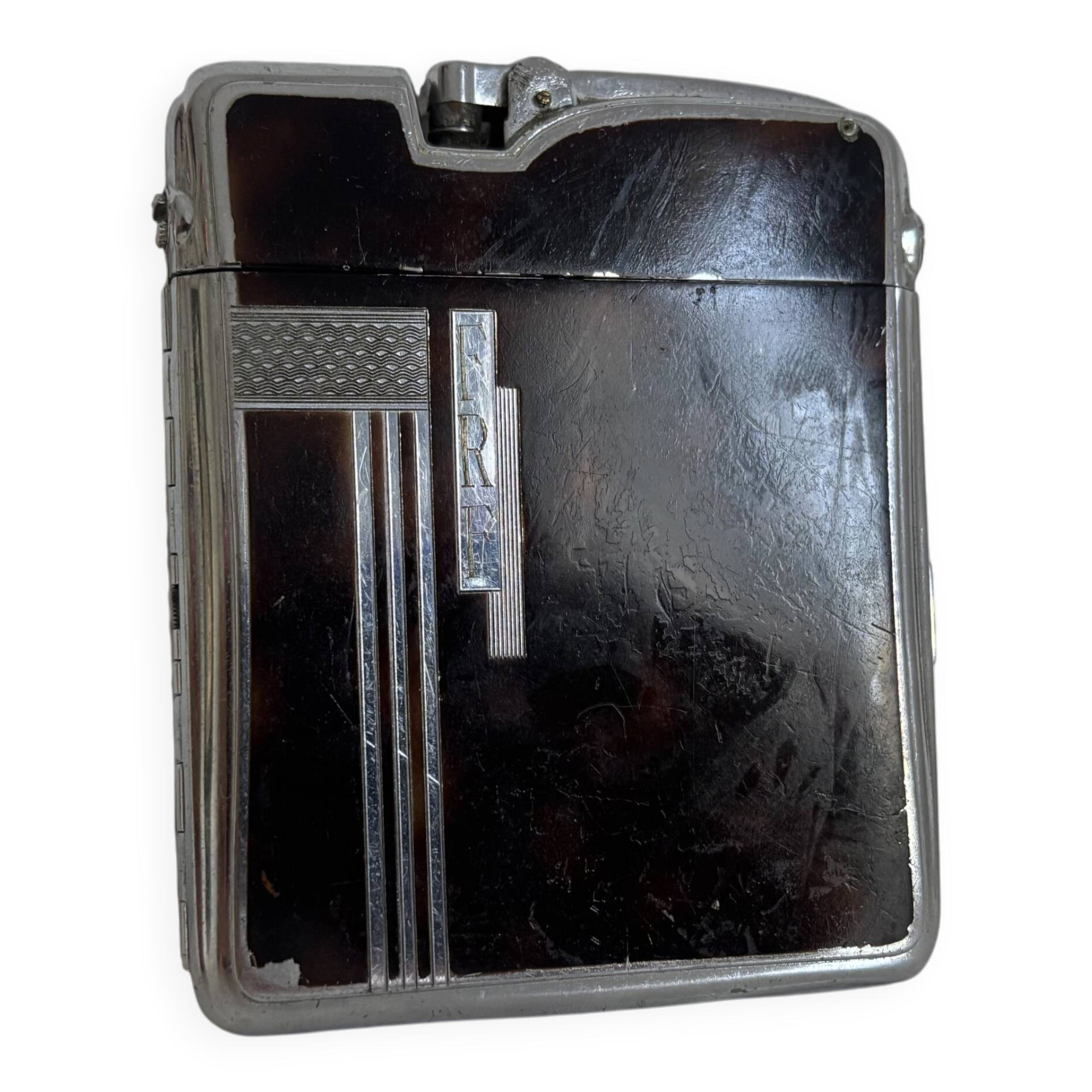 Porte cigarettes vintage 1930 métal Art Déco Ronson USA - 10,5 x 8,5 cm