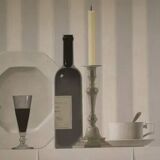 Oil painting still life The Glass of Wine by Nicolas Watine 1980