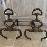 Pair of patinated brass channels