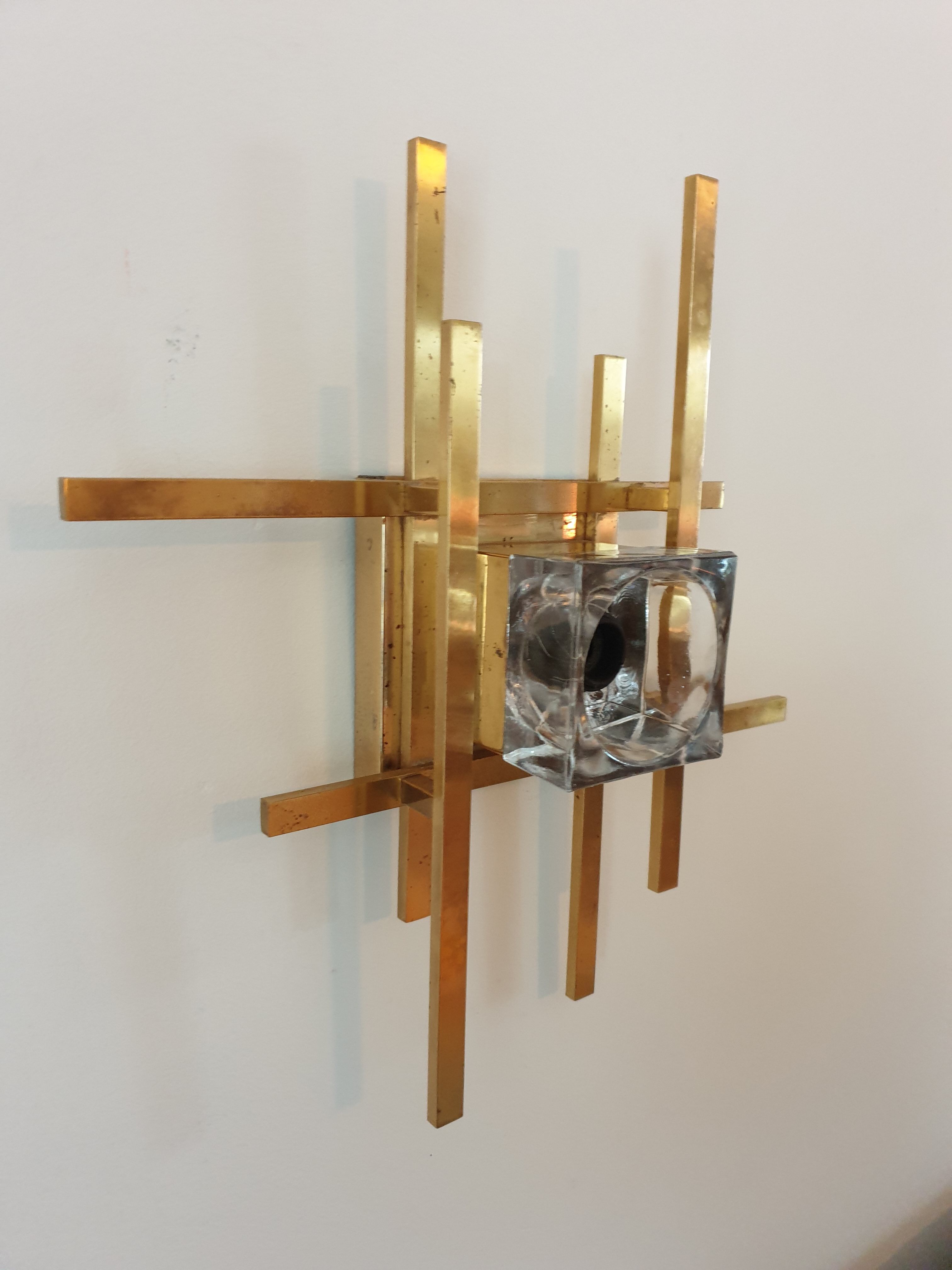 Pair of brass wall lamps from Sciolari