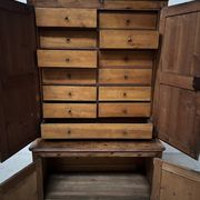 Two-part office furniture made of solid pine from the 20th century.