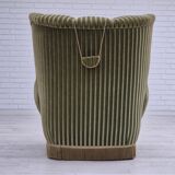 1960s, Danish highback relax armchair, original condition, green furniture velour.