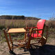 Chaise haute bébé, bois vintage