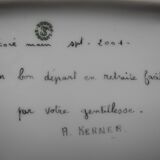 Antique Limoges porcelain ashtray, La Seynie vintage decor