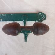 Wall coat rack in metal and old wood