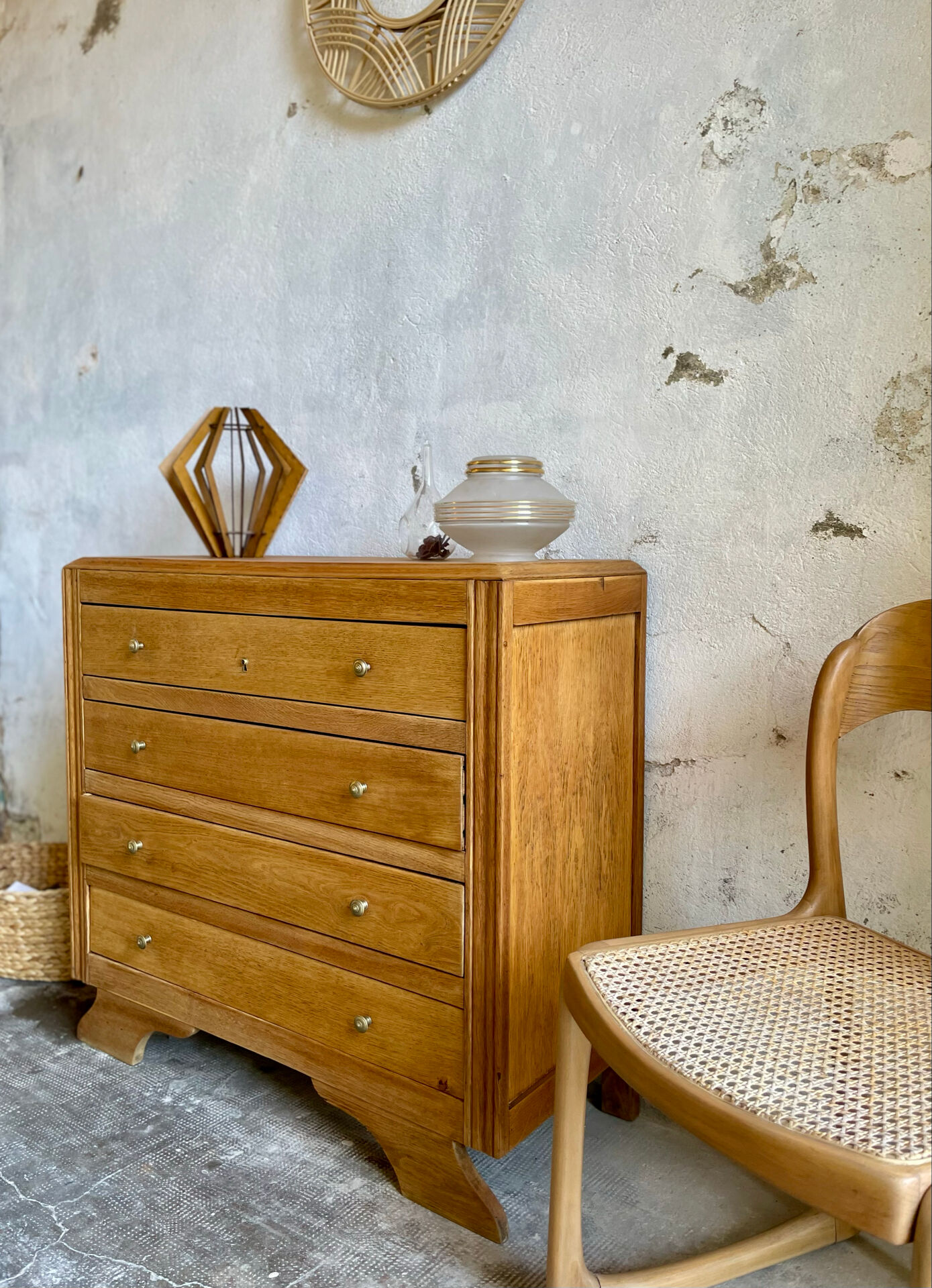Commode vintage bois - années 50/60 – 4 tiroirs