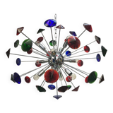 Lustre spoutnik en verre de Murano coni