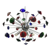 Lustre spoutnik en verre de Murano coni