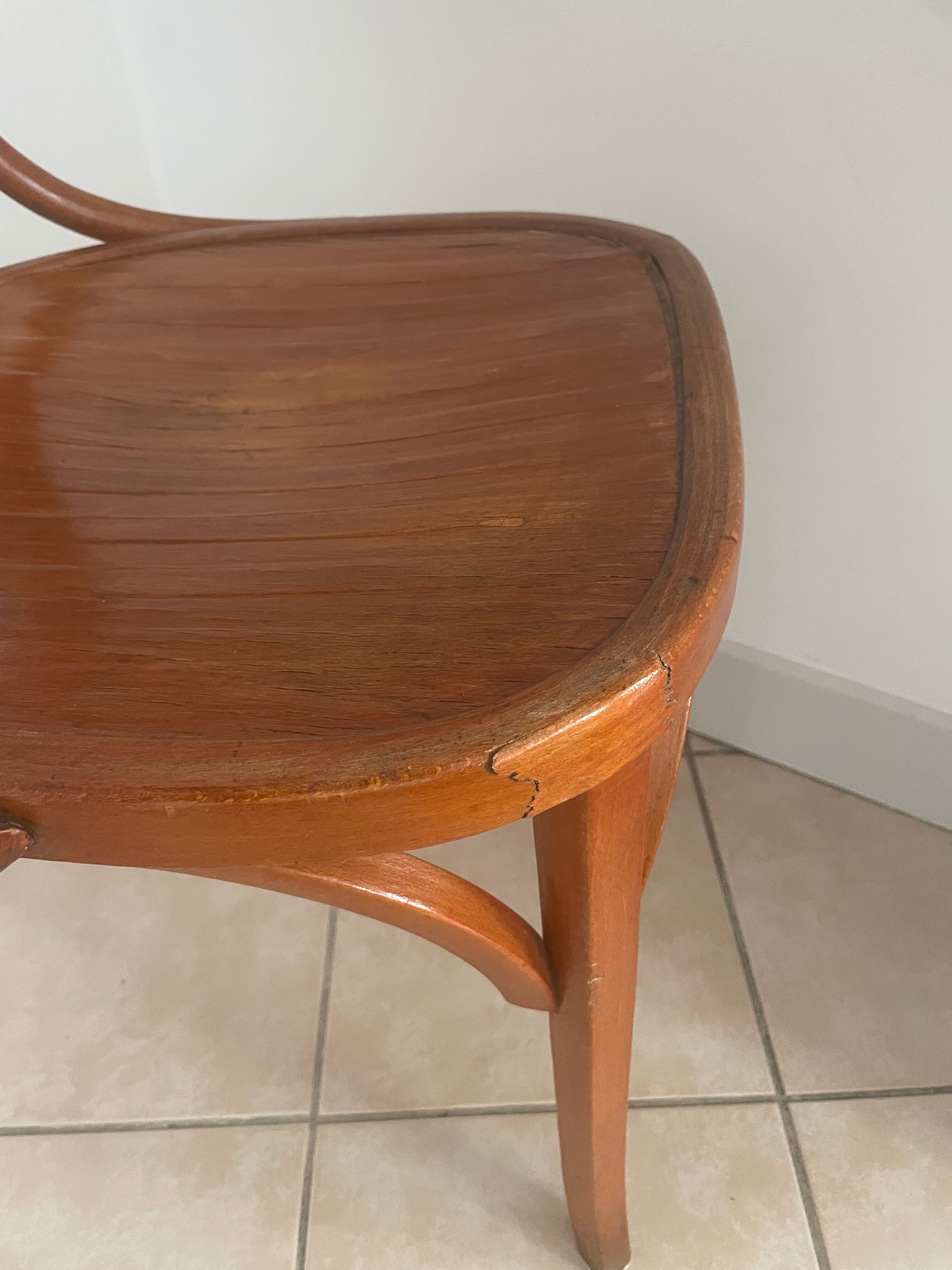 Antique armchair baumann wood vintage arched backrest