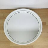 Space age mirror with white rim from the 70s