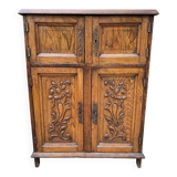 Low carved wooden sideboard
