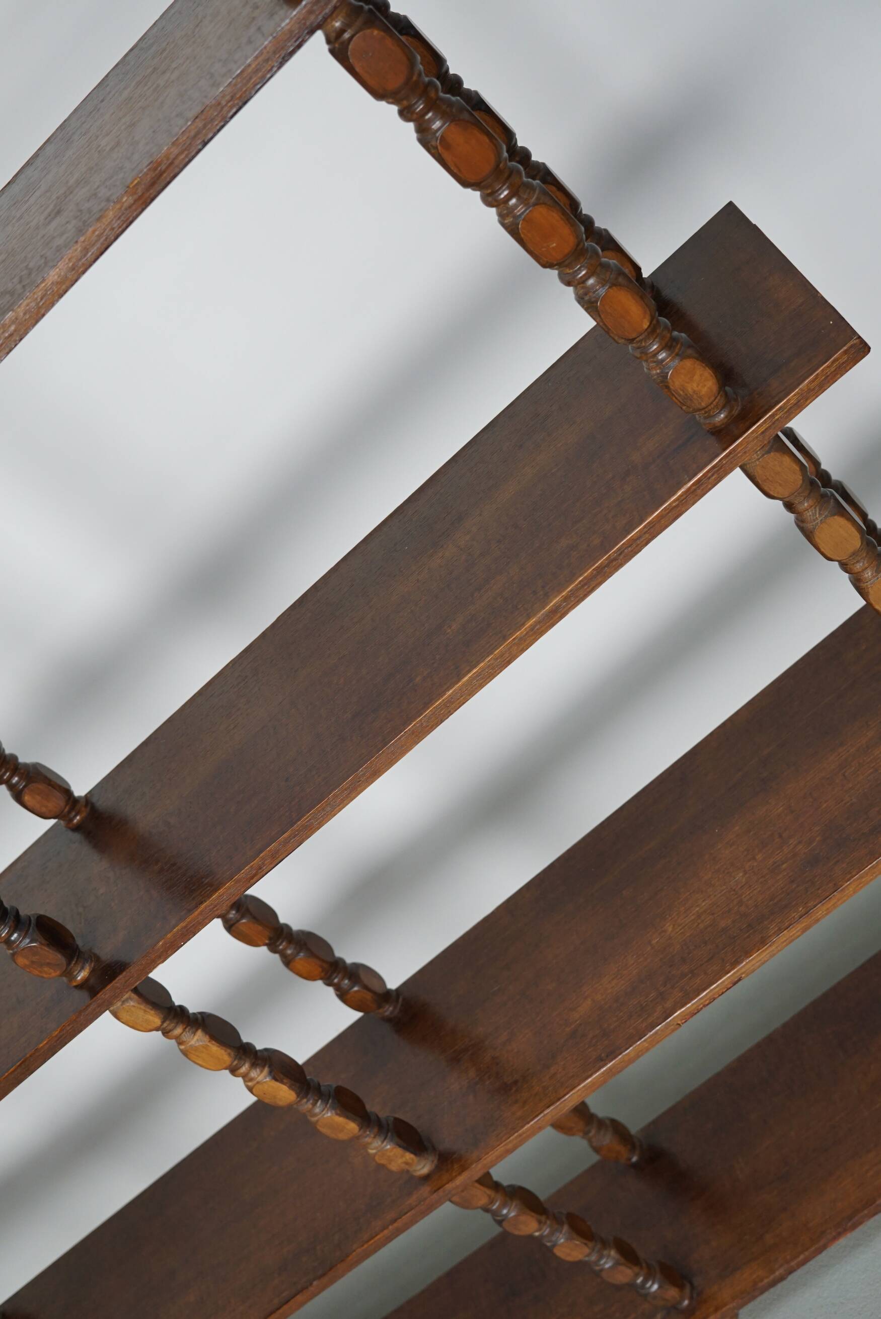 French Oak Mid-Century Bobbin Shelving Unit