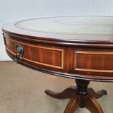 English game table leather tray and lion foot