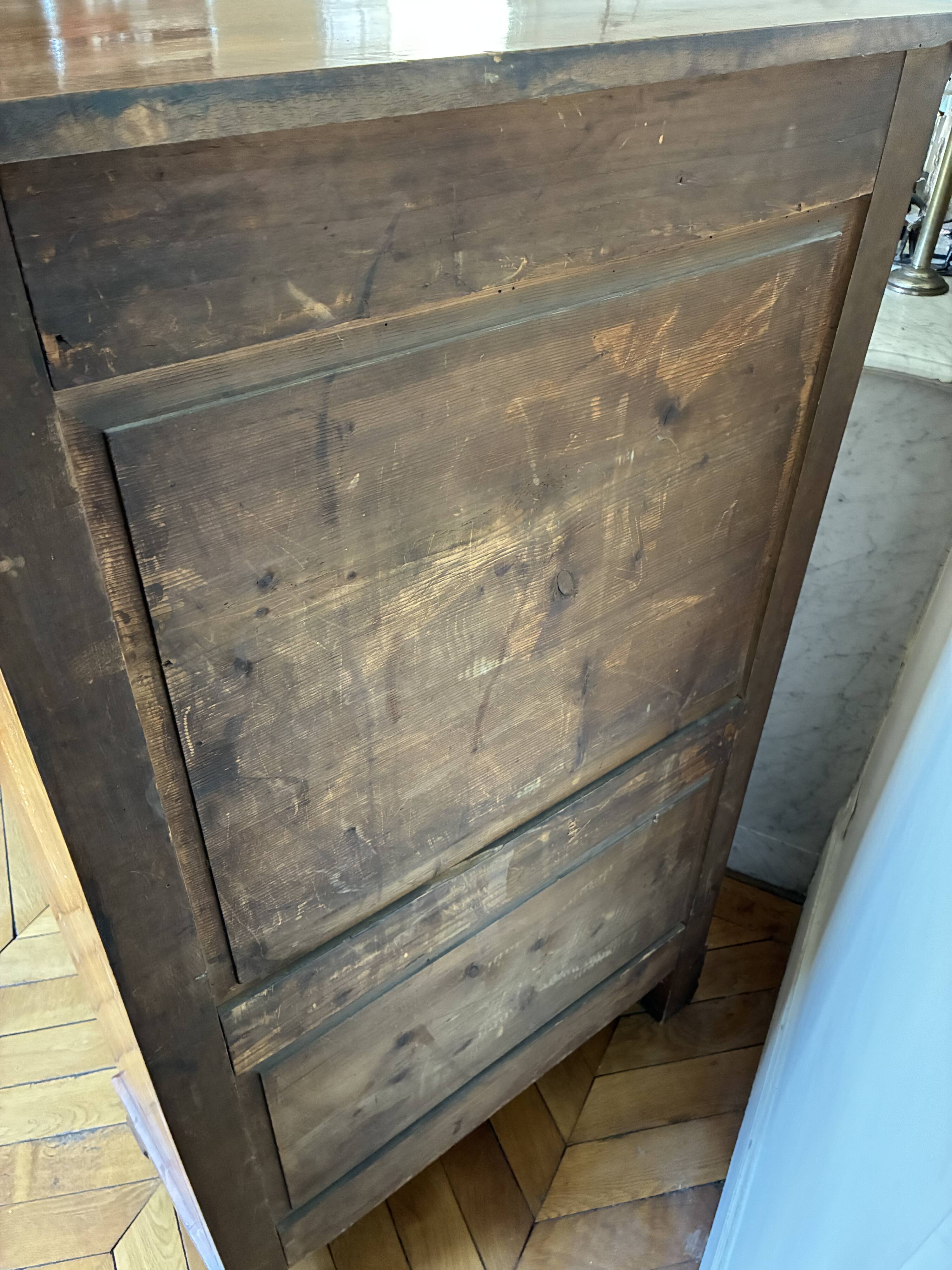 Secretary in "Louis Philippe style, Biedermeier influence" in walnut.