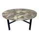 Antique stone and metal coffee table, vintage 70s design