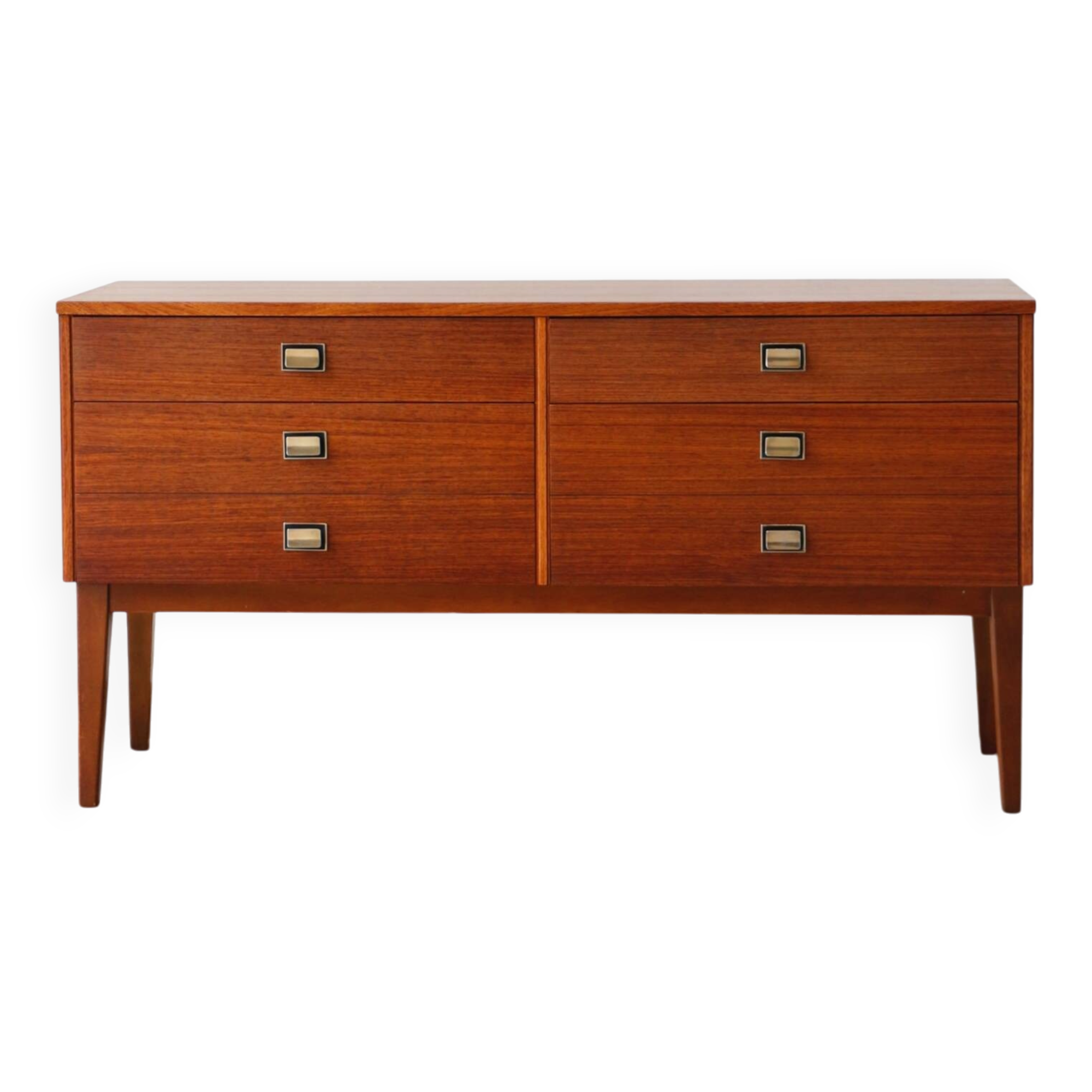 Vintage teak and zebrano chest of drawers: elegance of the 60s.