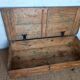 Rustic coffee table on wheels