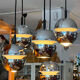 Suspension Space Age 5 openwork lights, 1970s, adjustable