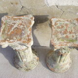 Pair of Corinthian terracotta fluted columns