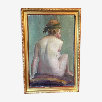 19th-century nude scene with its gilded wooden frame