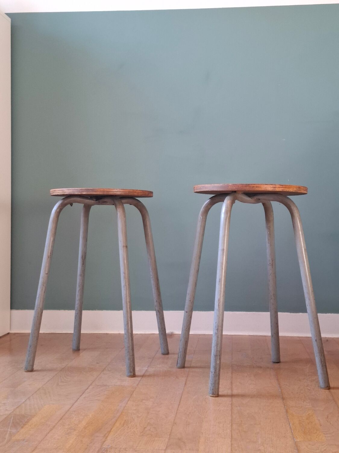 Pair of industrial stools