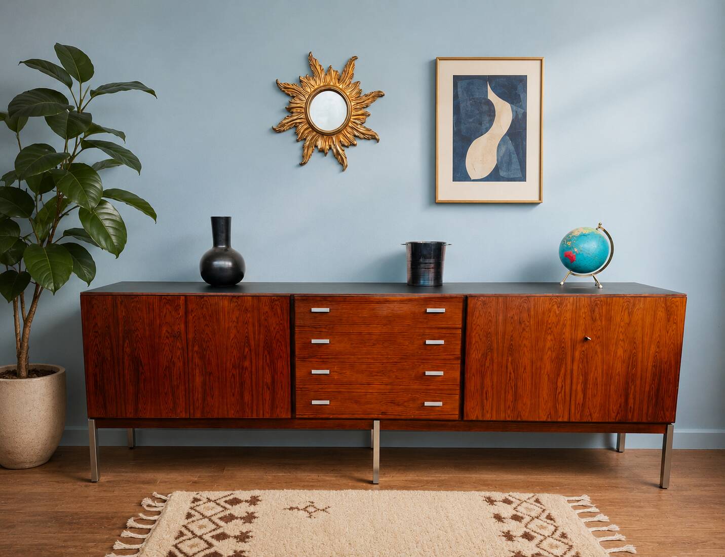 Vintage rosewood sideboard 250 cm long