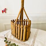 Bamboo rattan bottle holder