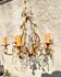 Retro bronze and crystal tassel chandelier - 6-light pendant lamp
