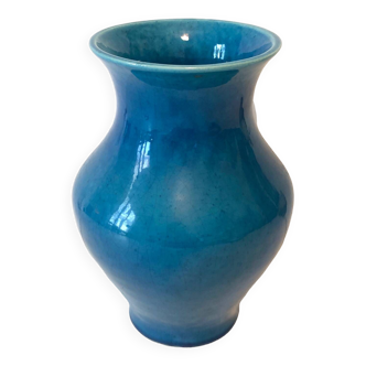 Vase vintage bleu céramique