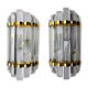Pair of Venini wall lamps, cut glass, Murano, Italy, 1970