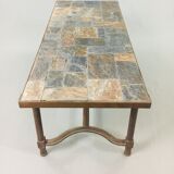 Table basse acier et ardoise