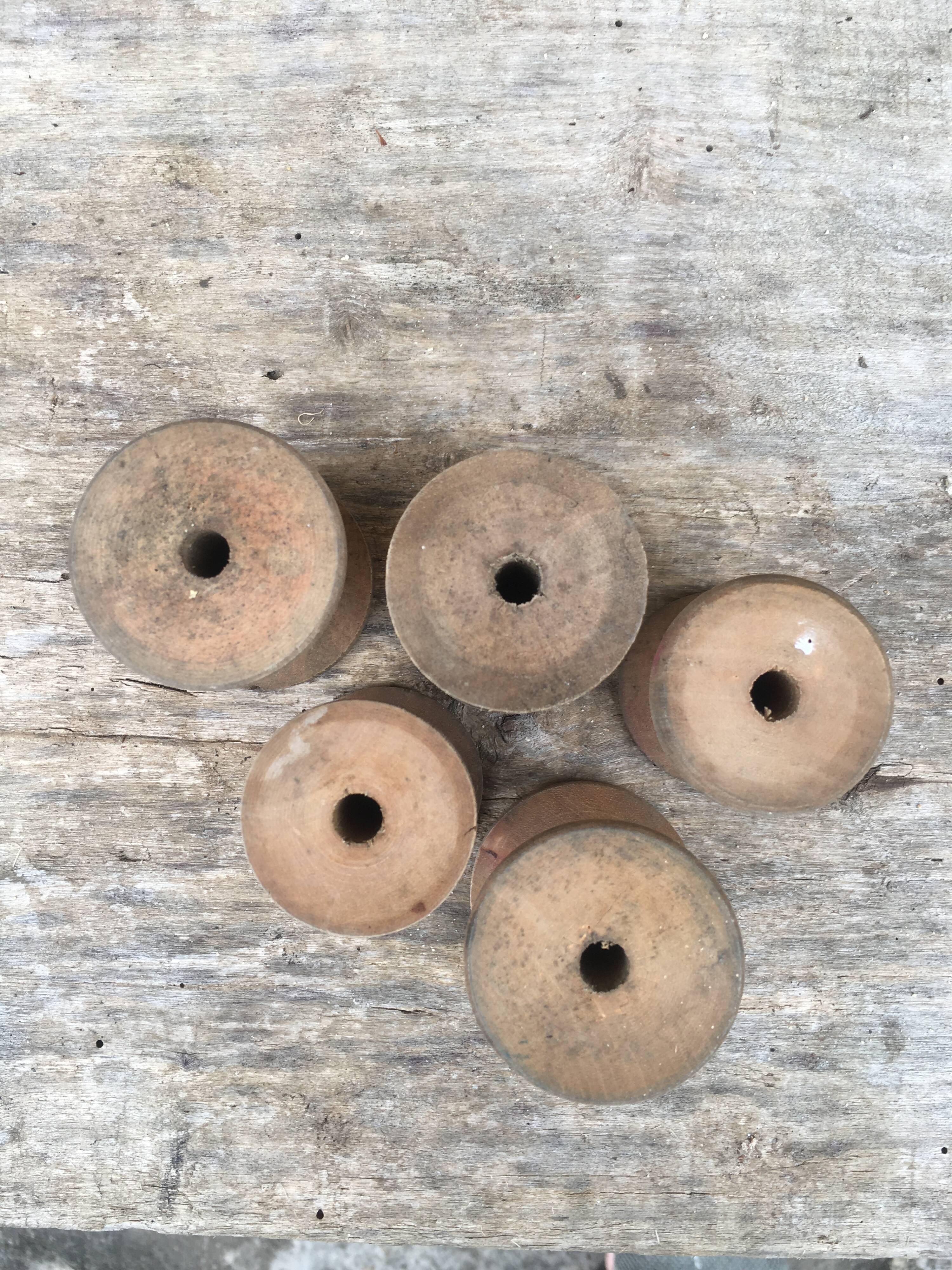 Batch of wooden wire coils