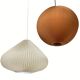 Space age cocoon plisse pendant lamps, 1960s