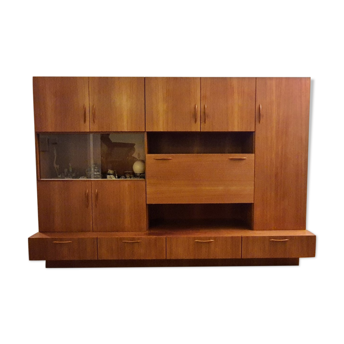 Large living room "Concorde" vintage 1970s Solid teak