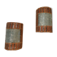 Pair of wooden and glass slats sconces