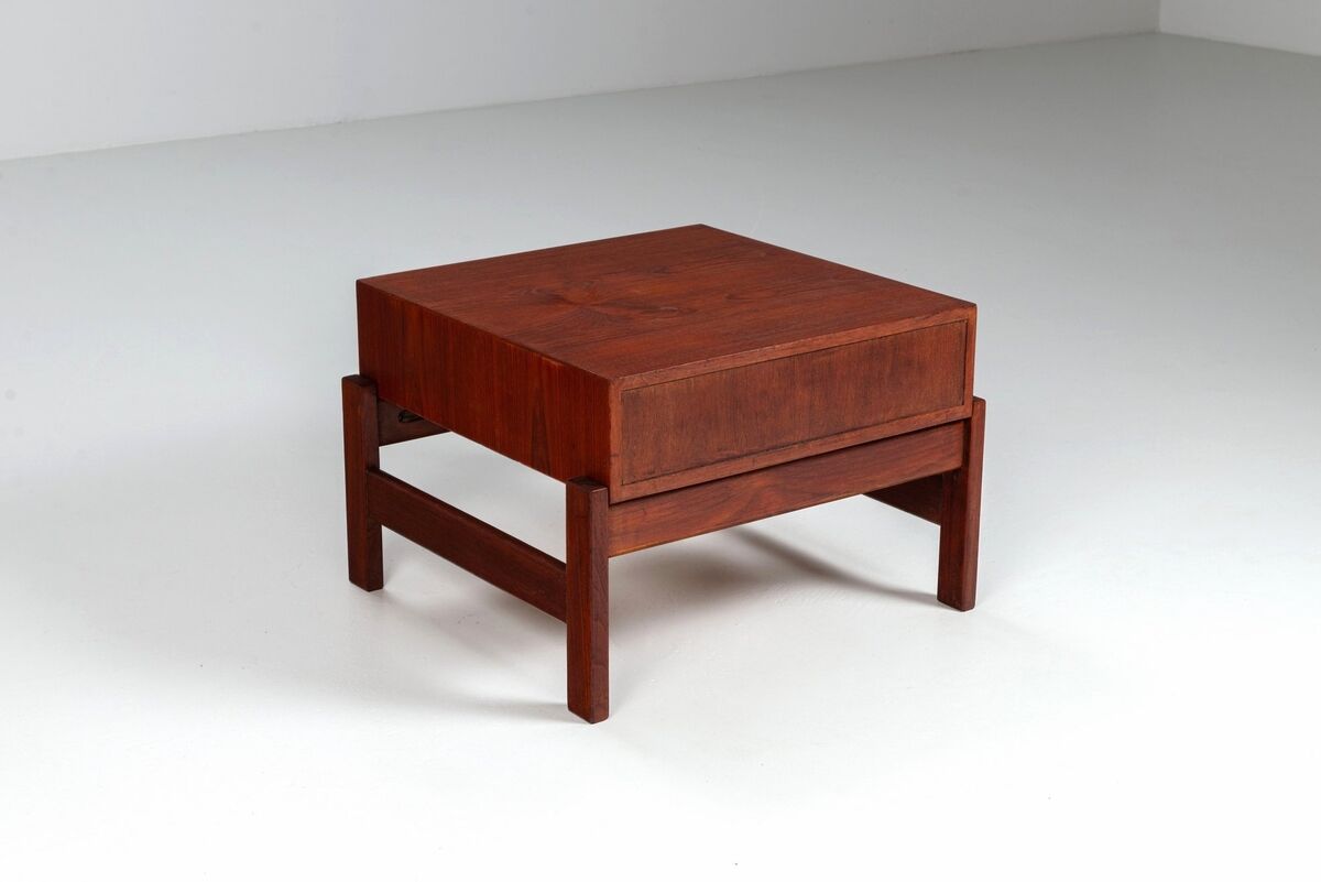 Illum Wikkelso side table in teak Hjorring Mobel Denmark 1960