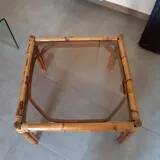 Table basse en rotin et bambou 1960 / 1970