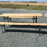 Guinguette table and its 2 benches