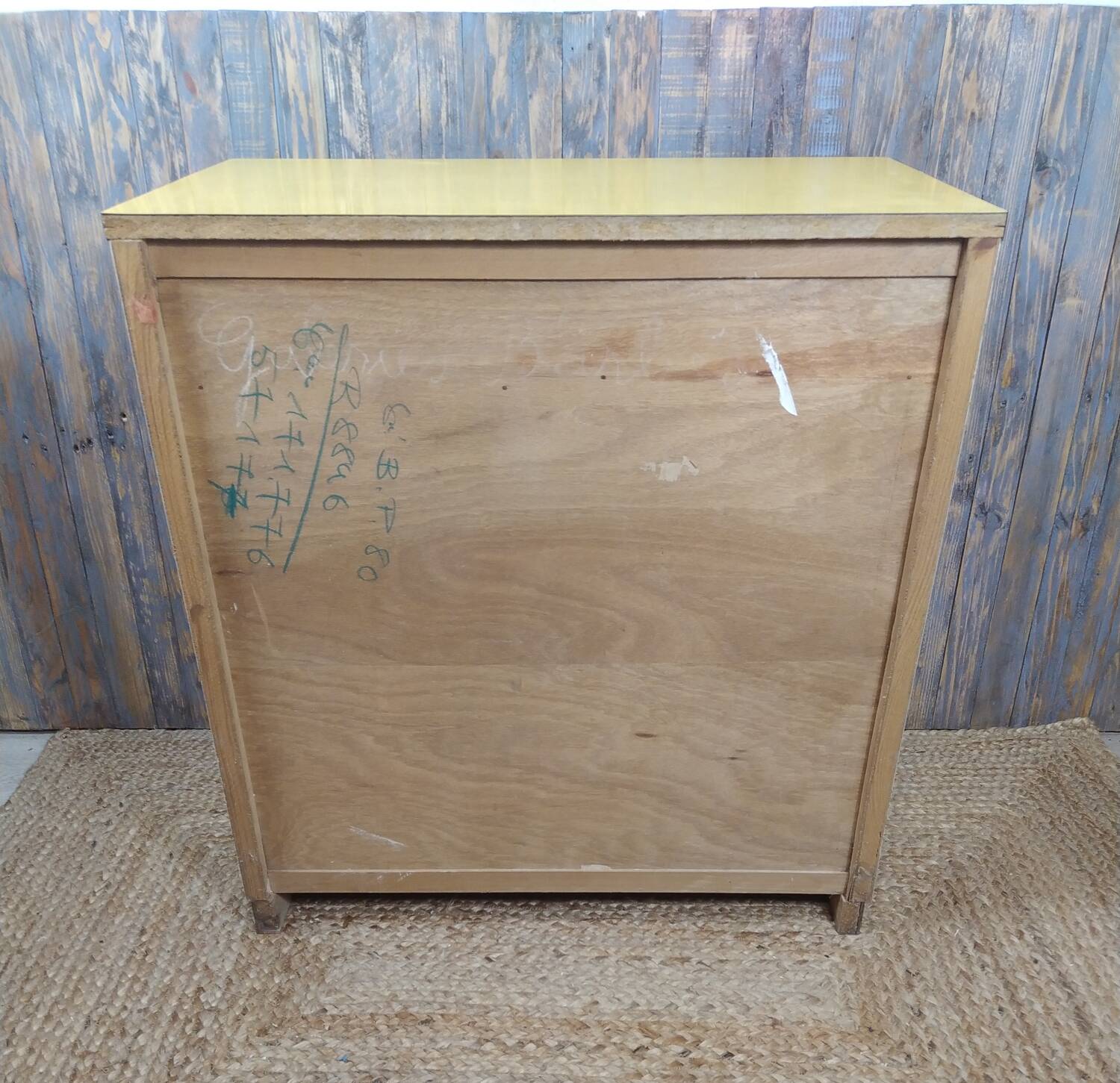 Yellow formica sideboard