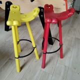 Pair of Brutalist Bar Stools