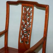 Vintage Oriental Armchair in Carved Teak, China