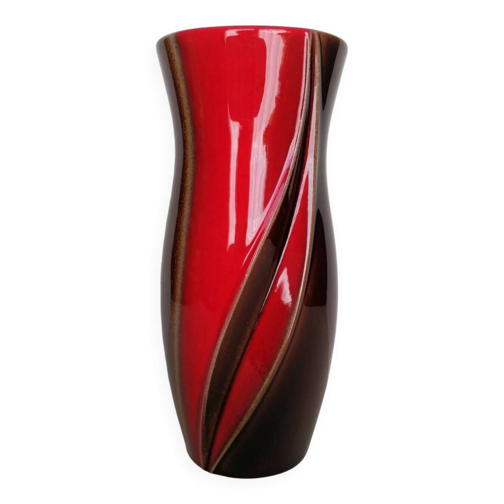 Red and brown verceram vase