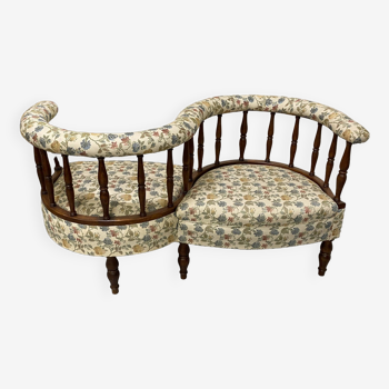 Napoleon III style conversation or confidant bench