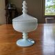 Vintage bonbonnière in white opaline