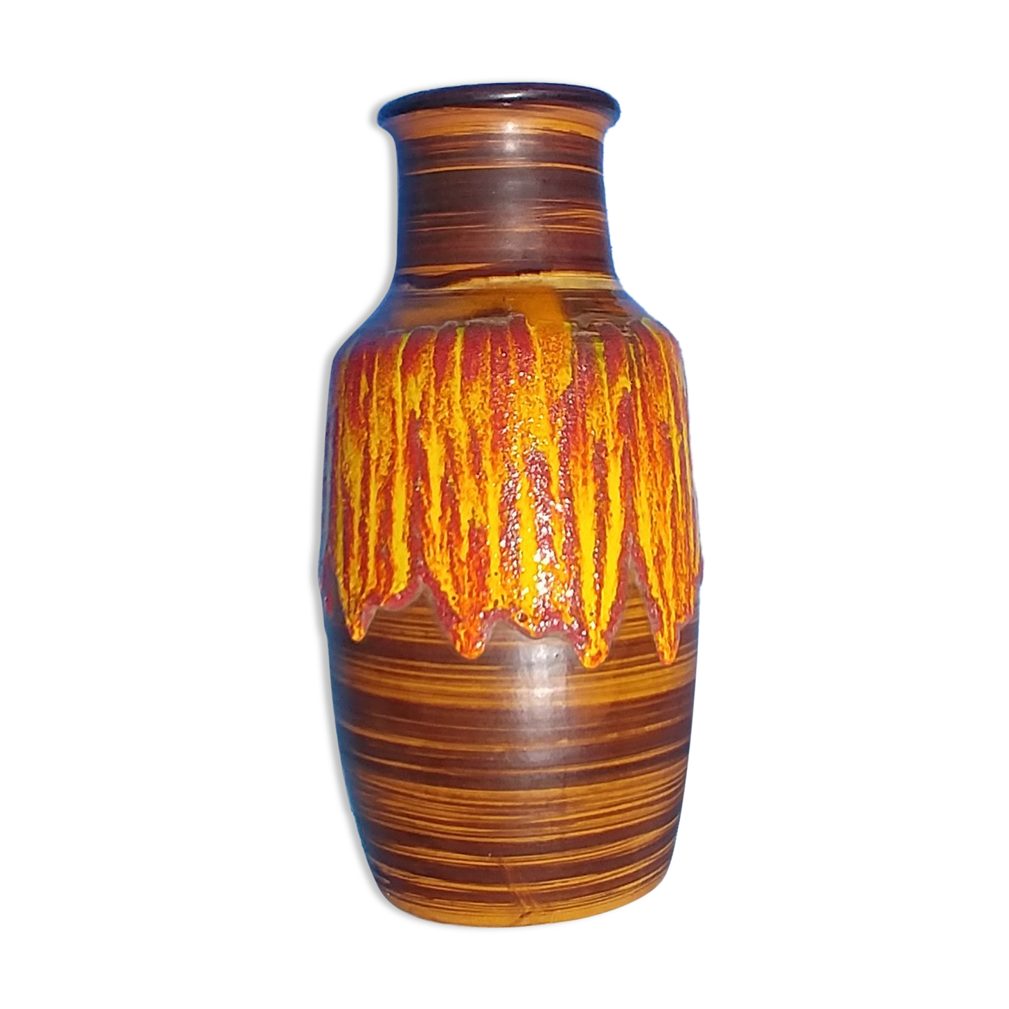 Large glazed ceramic vase Vintage Saint Clement 60s/70s