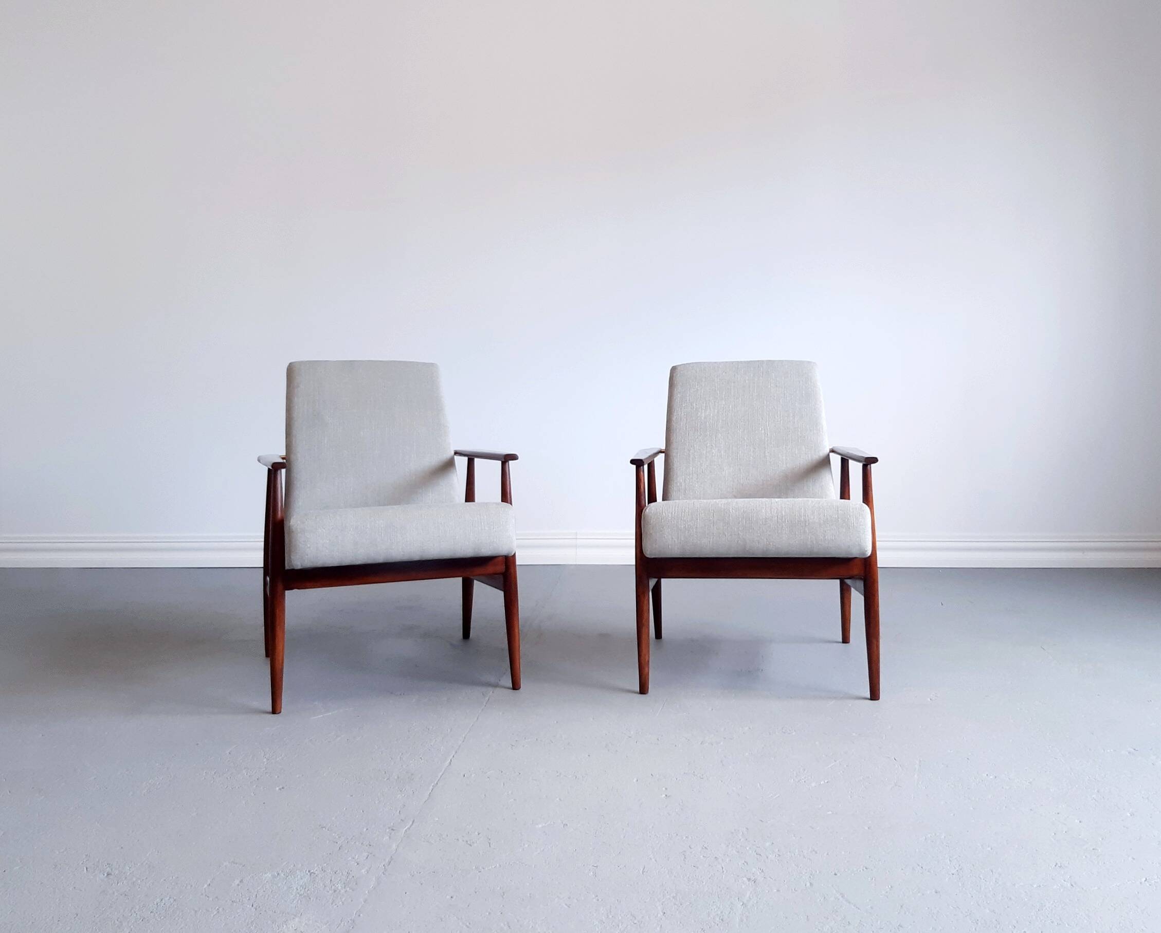 1960 Henryk Lis Armchairs in Water Green