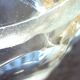 Champagne bucket, Art Deco style and period, thick, molded, frosted crystal