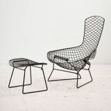 Bird chair and ottoman by Harry Bertoia for Knoll, Set of 2