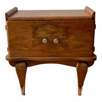 Walnut wood bedside table