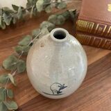 Signed soliflore vase in glazed terracotta